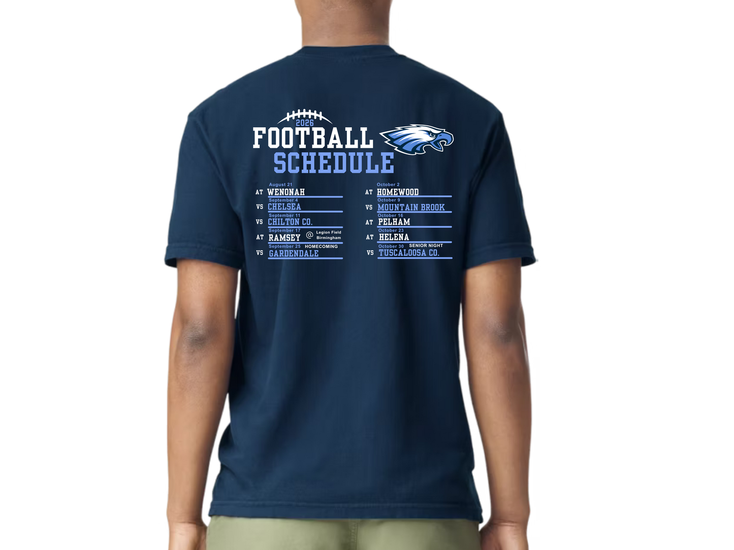 Calera 2026 Football Schedule T-Shirt