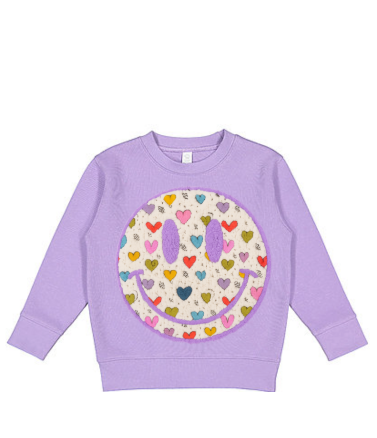 Smiley Face Colorful Hearts Sweatshirt